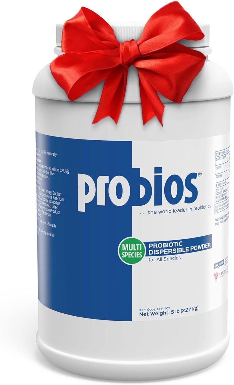 Probios Digestive Support Probiotic Dispersible Powder for All Species - 5 lb - Image 1